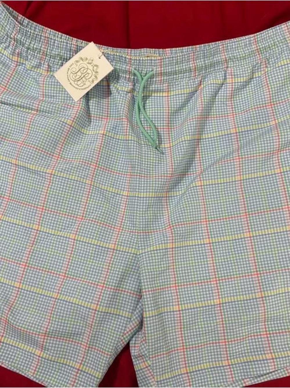 The Beaufort Bonnet Company Pastel Plaid Men's Swim Trunks